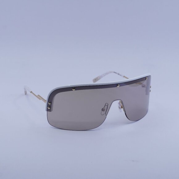 Missoni MIS 0185/S 0VK6 T4 Sunglasses White/Gold Shield Frame, Silver Lenses - Picture 1 of 11